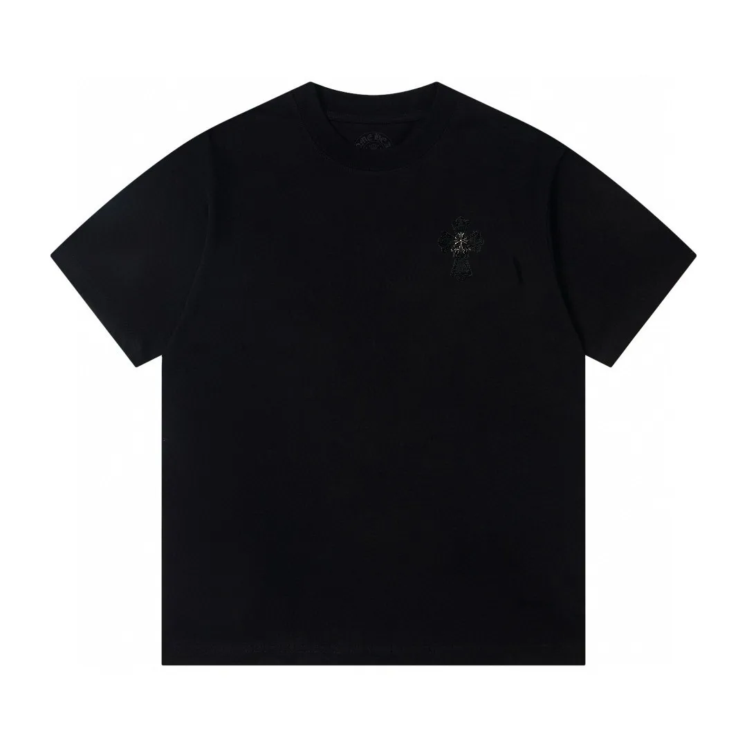 P160 Chrome Hearts Chrome Hearts new classic casual round neck short-sleeved T-shirt [Little Red Book popular style | Stars and Internet celebrities wear the same style] 1⃣️The fabric is made of 26 counts of 260g pure cotton double yarn fabric. It is soft and skin-friendly, highly breathable, and the positioning cutting process oversizes the loose version, making the upper body very slimming. 2⃣️Iconic logo design, distinguishing low-end versions on the market, all single accessories are customized at 1:1, with three complete standards. 3⃣️The same series for men and women, the latest 25ss models, and popular summer items yyds! Process features: Standard 3 cm 12-pin wiring, foreign trade grade process standards, Color: black, white, same style for men and women Sizes: S, M, L, XL, XXL
